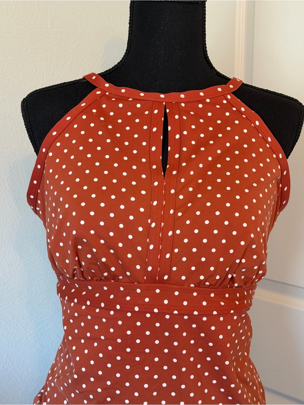 Lands' End SWIM Polka Dot Swim top+skirt - Picture 2 of 11